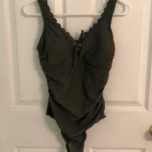 Merona Olive Green One Piece Swimsuit